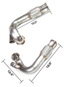 Stainless Steel 3" Downpipe V-Banded w/Flex Section and recirculate port