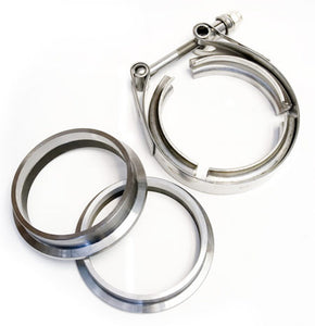 2.5" Stainless V-Band Flange and Clamp Set - Male/Female