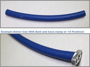 BLUE High Temp Special Rubber Oil Drain (Return) Hose - 5/8" (-10 AN equivalent ID) for Barb or -10