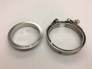 Stainless DOWNPIPE Flange and Clamp set 3" GT V-band (w/protruded lip at ID) 3.55" / 90mm OD / 81mm Recessed lip