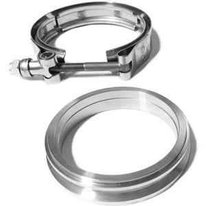 Clamp and Flange Set, T31, STAINLESS STEEL V-band, Double Stepped, 3" or 2.5" Piping