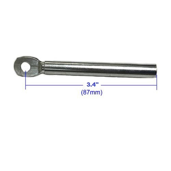 LONG Threaded Rod End for wastegate actuator - 1/4-28 threads, Length 87mm - End To Center of Eyelet